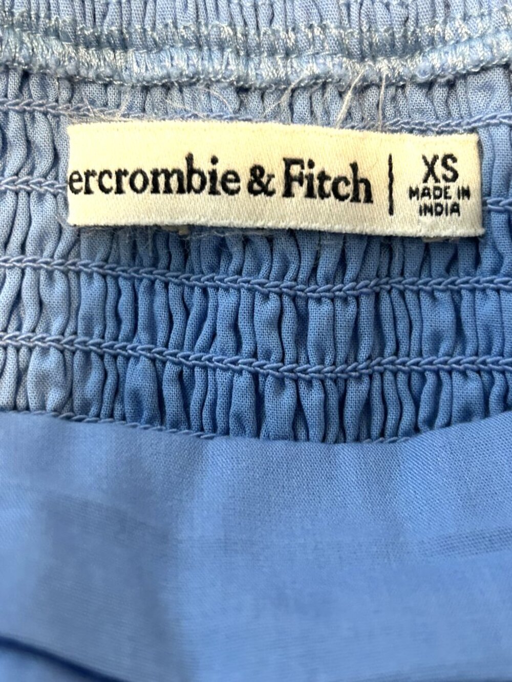 Abercrombie & Fitch Emerson puff sleeve blue midi dress, size XS - Picture 4 of 4